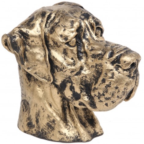 Statue chien tête de chien dogue allemand - 28 cm