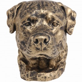 Statue tête de chien en résine Rottweiler - 32 cm