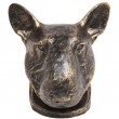 Statue tête de chien Bull Terrier en résine - 37 cm