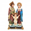 Statue la sainte famille en résine socle avec nuages et fleurs - 41 cm