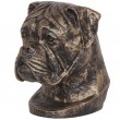 Statue tête de chien boxer en résine - 35 cm