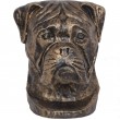 Statue tête de chien boxer en résine - 35 cm