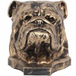 Statue tête de chien bouledogue Anglais en résine - 30 cm