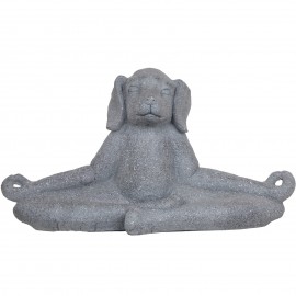 Statue en résine chien zen yoga couleur pierre - 84 cm