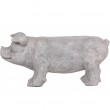 Statue en résine cochon porte jardinière couleur pierre - 78 cm