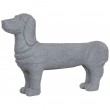 Statue en résine chien porte jardinière couleur pierre - 80 cm