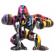 Statue en résine Donkey Kong gorille singe debout multicolore fond noir - 80 cm