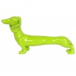 Statue chien teckel vert en résine - 40 cm