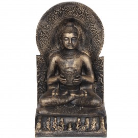 Statue bouddha couleur dorée position du lotus - 52 cm