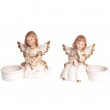 Service a condiment en porcelaine set de deux statues anges sel et poivre - 12 cm