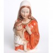 Statue en porcelaine polychrome vierge a l'enfant - 19 cm