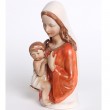 Statue en porcelaine polychrome vierge a l'enfant - 19 cm