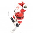 Statue père noël en résine skis et canne 35 cm