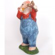 Statue cochon à la fronde en résine - 32 cm