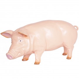 Statue cochon en résine rose 97 cm