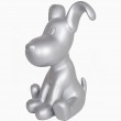 Statue chien Snoopy argenté en résine - 28 cm