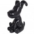 Statue chien Snoopy noir en résine - 28 cm