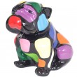 Statue en résine chien bouledogue anglais assis multicolore (Maxime) - 40 cm