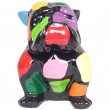Statue en résine chien bouledogue anglais assis multicolore (Maxime) - 40 cm