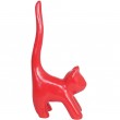 Statue chat en résine rouge 34 cm - 2