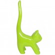 Statue chat vert pomme en résine (Alizé) - 34 cm