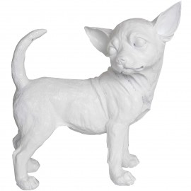 Statue chien chihuahua blanc - 30 cm