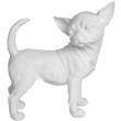 Statue chihuahua en résine blanc 30 cm