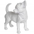 Statue chien chihuahua blanc - 30 cm