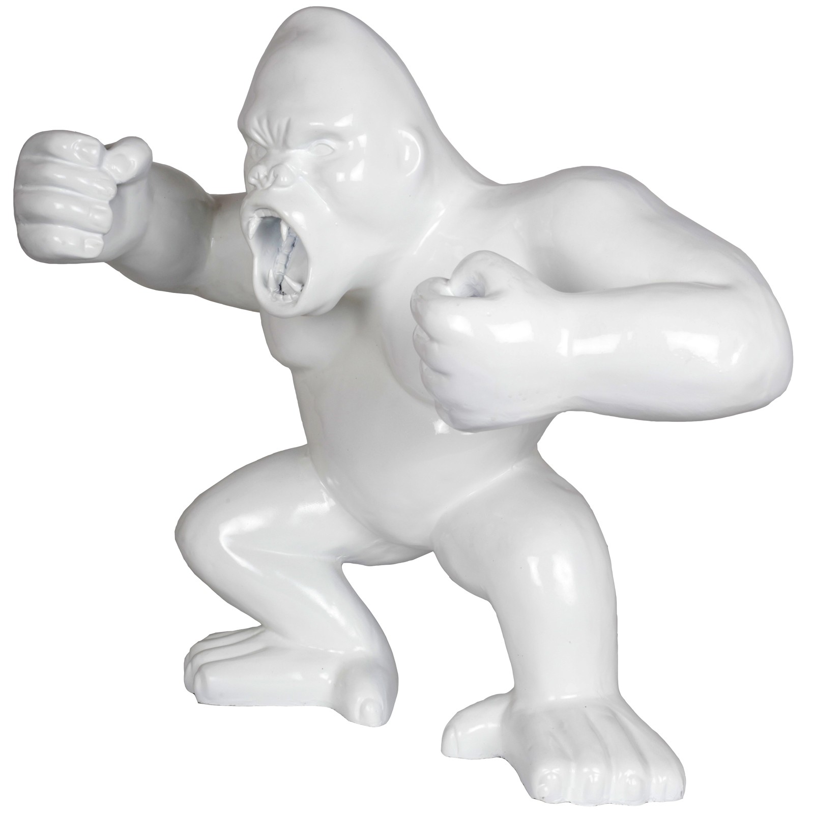Statue en résine Donkey Kong gorille singe debout blanc (Abel) 80...