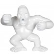 Statue en résine Donkey Kong gorille singe debout blanc (Abel) - 80 cm