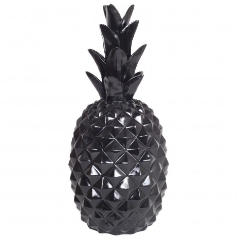 Statue ananas noir en résine - 65 cm