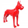 Statue dogue allemand en résine rouge XXL 120 cm
