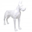 Statue dogue allemand en résine blanc XXL 120 cm
