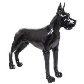 Statue en résine CHIEN dogue allemand noir - 120 cm