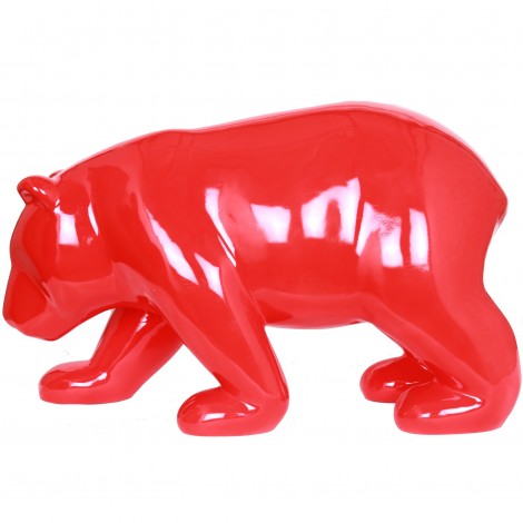 Statue en résine ours rouge Gabriel - 85 cm