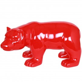 Statue en résine ours rouge (Didier) - 52 cm
