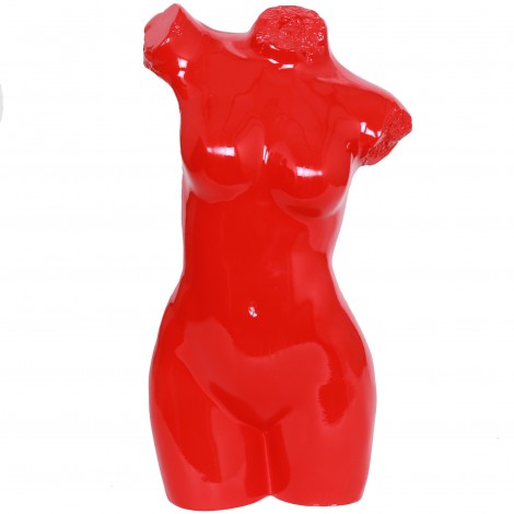 Statue en résine buste de mannequin femme rouge (Sophie) - 47 cm