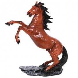 Statue en résine CHEVAL cabré marron - 90 cm