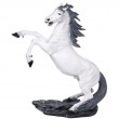 Statue cheval en résine cabré blanc - 90 cm