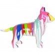 Statue chien bull terrier multicolore en résine (Raoul) - 60 cm