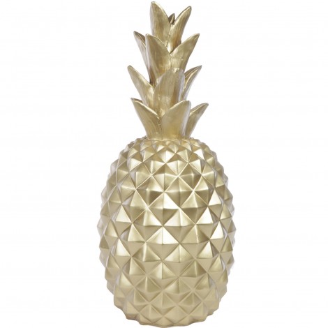 Statue ananas doré en résine - 65 cm