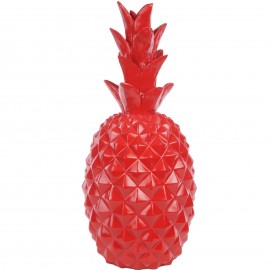 Statue ananas rouge en résine - 65 cm