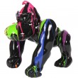 Statue gorille résine singe multicolore fond noir 70 cm