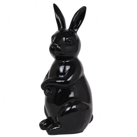 Statue en résine Lapin noir - 53 cm