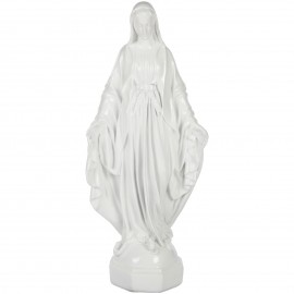 Statue thématique vierge marie en résine laqué blanc - 98 cm