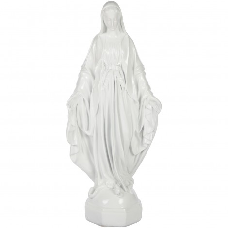 Statue thématique vierge marie en résine laqué blanc - 98 cm