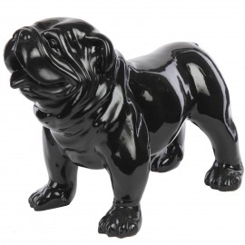 Statue en résine chien bouledogue anglais noir (Marco) - 58 cm