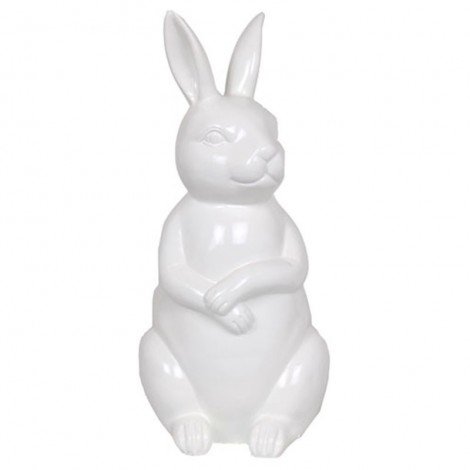 Statue Lapin blanc en résine 53 cm