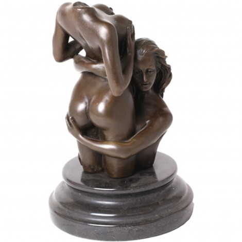 Statue érotique en bronze femme tronc nue - 18 cm