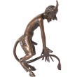 Statue érotique en bronze diable nu penché sur l'avant - 15 cm